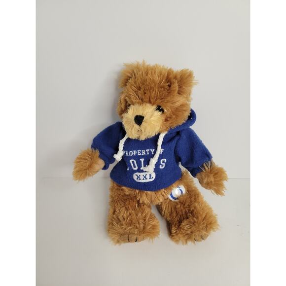 Indianapolis COLTS Super Soft 9" Brown Bear Wearing Hoodie Stuffed Animal - Picture 1 of 9